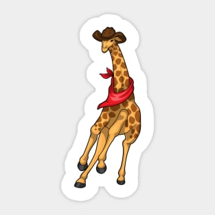 Giraffe Cowboy Cowboy hat Sticker